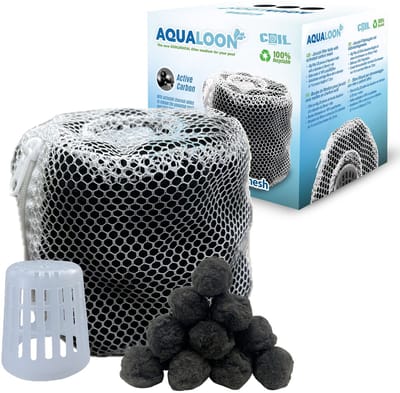 COIL Aqualoon Filterballen Zwart – Filter Type VI / S1 Vervanger – Spa Filter – Met Actieve Kool - Wasbaar & Herbruikbaar – Inclusief Filterzak