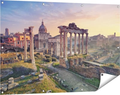 Gards Tuinposter Romeins Architectuur in Rome, Itali� - 120x80 cm - Tuindoek - Tuindecoratie - Wanddecoratie buiten - Tuinschilderij