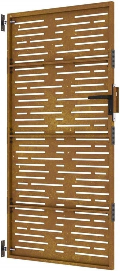 Tuinpoort Hek - Metalen Deur - Toegang Creëren - Lasergesneden Ontwerp - 85 x 175 cm - Roestkleurig