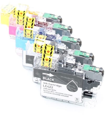 Brother LC422 - Inktcartridge Multipack 5-delig - 2x Zwart, 1x Cyaan, 1x Magenta, 1x Geel - Huismerk Compatible - Geschikt voor Brother MFC-J5340DW Brother MFC-J5340DWE Brother MFC-J5345DW Brother MFC-J5740DW Brother MFC-J6540D Brother MFC-J6540DW