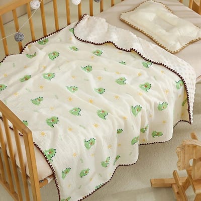 Katoenen Babydeken - Super Zachte Kruiddeken voor Kinderen - 100 x 100 cm - Muslin Deken voor Peuters en Baby's - Geschenk voor Meisjes en Jongens