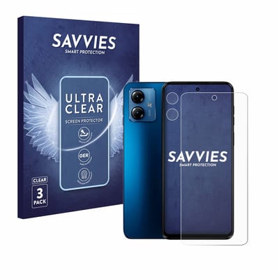 Savvies - Screenprotector voor Motorola Moto G14 (Voor+Camera) - Folie Beschermfolie transparant 6 Stuks