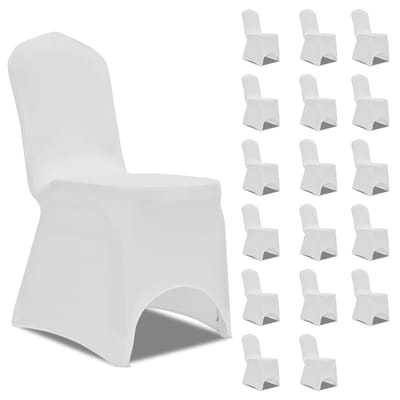 vidaXL - Stoelhoezen - stretch - 18 - st - wit