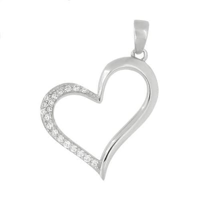 Blinx Jewels Zilveren Hanger Hart Steentjes Zirkonia