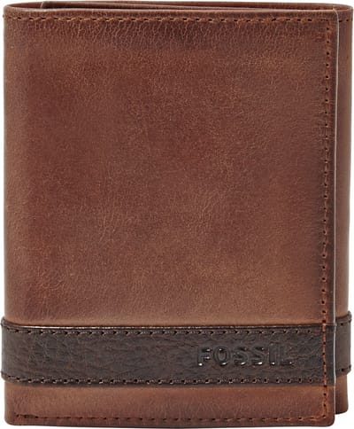 FOSSIL Portemonnee Quinn Trifold Brown Bruine