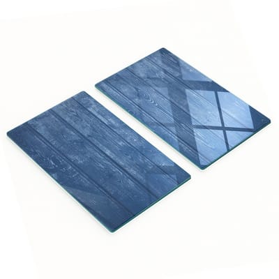 Set van twee decoratieve glazen keukenplanken van hout, 2x30x52 cm