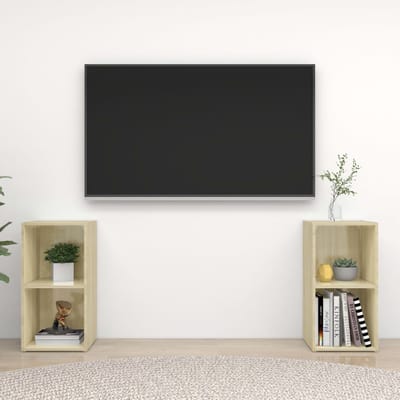 vidaXL - Tv-meubelen - 2 - st - 72x35x36,5 - cm - bewerkt - houtsonoma - eikenkleurig