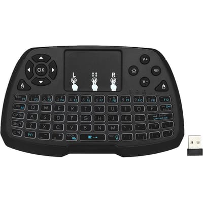 2.4GHz draadloos toetsenbord touchpad muis afstandsbediening voor Android Smart TV BOX 4 kleuren achtergrondverlichting black