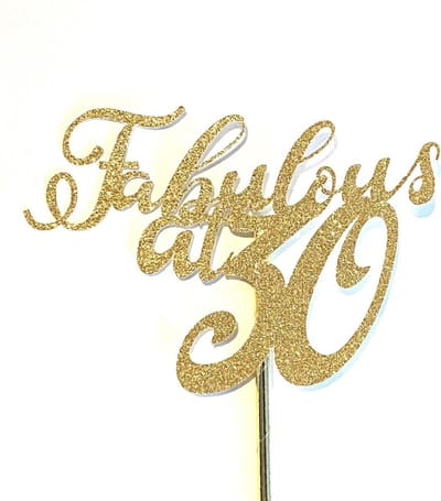 Taartdecoratie versiering| Taarttopper | Cake topper | Verjaardag | Fabulous 30|14 cm | Goud glitter | karton papier