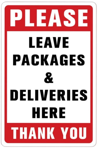 Dailygoods- Bezorgborden 20 x 30 cm - Leveringsinstructies - Pakketten - Thuis/werk/kantoor - Zichtbaarheid - Heldere letters - Leveringsbord