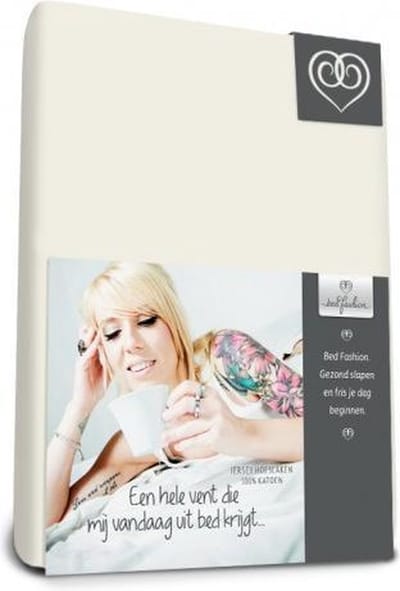 Bed-fashion jersey hoeslaken Creme - 100 x 200 cm - Beige