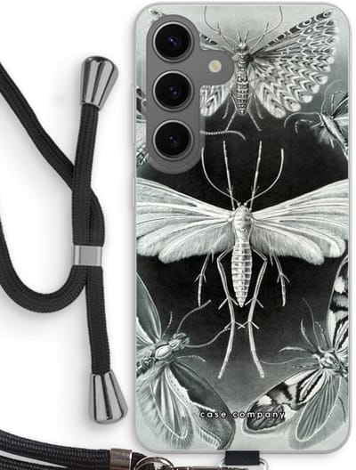 Case Company® - Hoesje met koord geschikt voor Samsung Galaxy S24 hoesje met Koord - Haeckel Tineida - Telefoonhoesje met Zwart Koord - Bescherming aan alle Kanten en Over de Schermrand