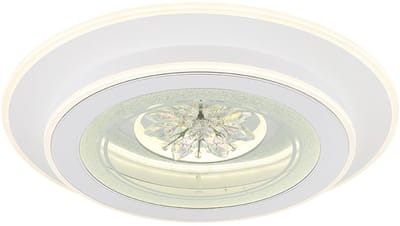 LED plafondlamp kristallen Plafondlamp met afstandsbediening Daglichtlicht dimbaar, CCT timer, 36W 1750Lm warm-koud wit, D 46 cm