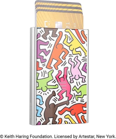 Ogon Designs Slider Pasjeshouder - 6 pasjes - Aluminium Creditcardhouder - RFID Anti-Skim - Keith Haring - Kleur
