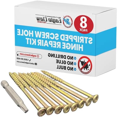 Scharnier Reparatie Set - Deur Scharnier Herstel - Losse Deuren Fixen - Zonder Voorboren Lijm - 8x 7.6cm Schroeven - Metaal