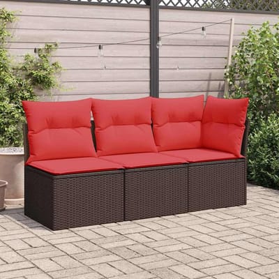 Tuinbank met opbergruimte - Modulaire bank - Buiten zitten - Waterdichte opbergzak - 62x62x69 cm - Bruin