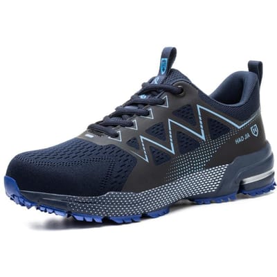Veiligheidsschoenen Heren Dames Anti-Verplettering Stalen Neus Onverwoestbaar Licht Ademend Sneaker Werkschoenen Veiligheidslaarzen 42 blauw