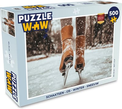 Puzzel Schaatsen - IJs - Winter - Sneeuw - Legpuzzel - Puzzel 500 stukjes - Kerstpuzzel - Kerstpuzzels - Kerst - Cadeau - Kerstcadeau voor mannen, vrouwen en kinderen