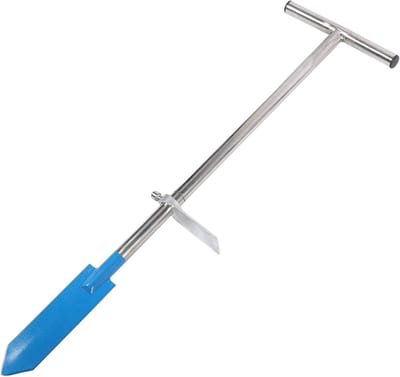 Ergonomische Dibble Bar Boomplanter van Roestvrijstaal, Perfect voor Zaden, Zaailingen en Tuinieren, 85 cm Lang Tuingereedschap