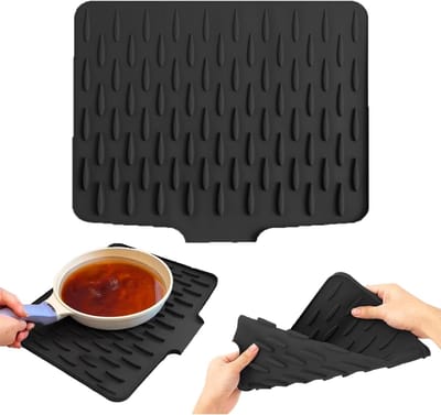 Leak-proof Siliconen Werkblad Bescherming - Hittebestendige en Antislip Afvoer Mat voor Keuken, Ideaal voor Afwassen en Koken, 40 x 32 cm