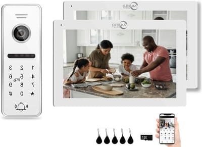 Video Deurbel Systeem - Intercom met Camera - Toegangscontrole Thuis - 7 inch Touchscreen Monitor - 1080P HD Camera - Wit