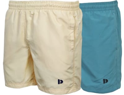2-Pack Donnay - Sport/Zwemshort (Toon) - Sportbroek - Heren - Pastel yellow/Teal blue (798) - maat M