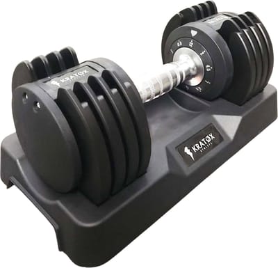 KRATØX 1 Stuk Verstelbare Dumbbell 2KG t/m 12KG - Selective Dumbbell - Halterset - Gewichten Set - Krachttraining - Zwart