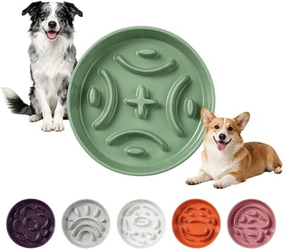 Famanu - Slow Feeder - Fun Feeder voor snelle eters - Ideale voedselcontroleschotel voor middelgrote tot grote rassen - 8,2 inch - 1,8 kopjes (180