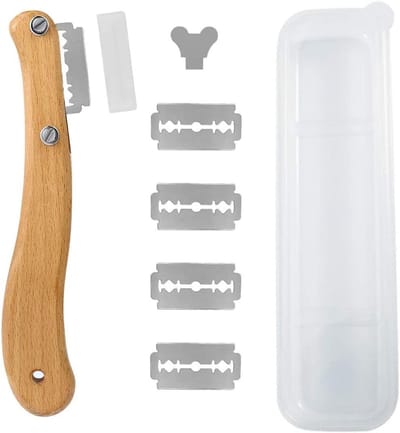 Dailygoods- Broodmes Hoogwaardig Houten Handvat - Broodsnijder - Vleesmes - Deegmes - Bakkersmes - 5 Roestvrij Stalen Messen