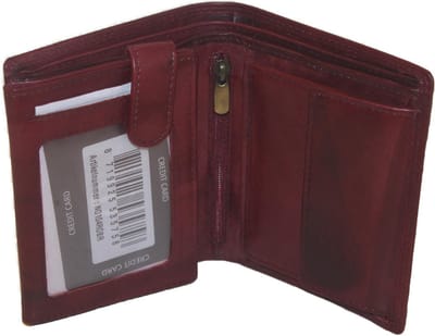 OI bordeaux rode lederen heren portemonnee / bordo rode leren billfold hoog model / beurs voor veel pasjes / RFID SAFE / bordo rood leer / 104ROBR