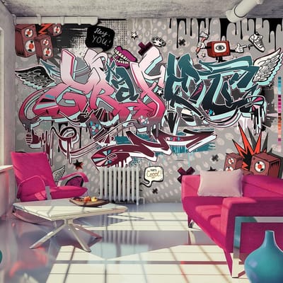 Fotobehang – Behangpapier - Fotobehang - Graffiti: hey You! 100x70 - Artgeist