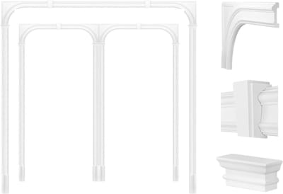Deuromranding Set - Kozijnlijsten Deur - Deurgaten Verfraaien - PU Hardschuim - 60 x 130 mm - Wit