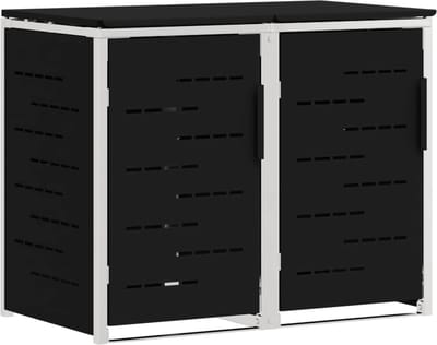 vidaXL - Containerombouw - for - 2 - Bins - 240L - Roestvrij - staal - Zwart
