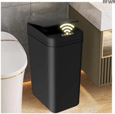RFWR® Slimme Contactloze Vuilnisemmer - Automatische Sensor - 12 Liter - Voor Keuken, Badkamer en Kantoor - Zwart