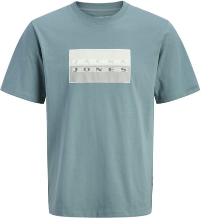 JACK&JONES - JCOFUSION DOTS PRINT TEE SS CN SN JNR - Jongens - T-shirts - blauw - maat 140