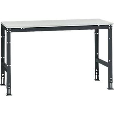 Manuflex basistafel UNIVERSAL Standaard, tafelblad melamine, 1500 x 800, antraciet