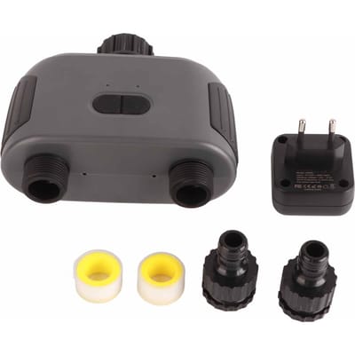 Minuterie d'arrosage WiFi 2 zones arrosage automatique filetage G3/4 minuterie d'arrosage intelligente minuterie d'irrigation pour gray