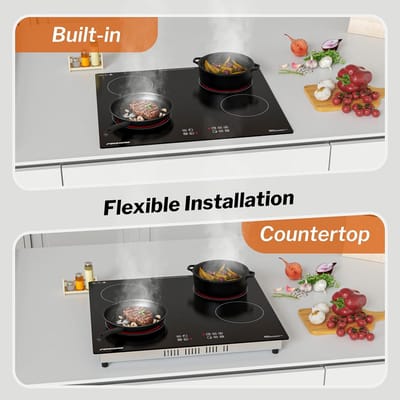 Inbouw Keramische Kookplaat 60 cm - 4 Zones - Touchbediening & Timer - Geschikt voor Alle Pannen
