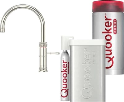 Quooker Classic Fusion Round - Combi+ - Cube - Nikkel Glans