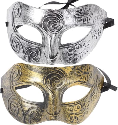 Set van 2 Venetiaanse Maskers voor Mannen - Perfect voor Feestjes, Carnavals en Cosplay Evenementen