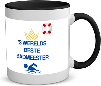 Akyol - 's werelds beste badmeester koffiemok - theemok - zwart - Badmeester - badmeesters - badmeesters - cadeau voor badmeester - zwemmen - zwemdiploma - cadeau - kado - gift - geschenk - vaderdag - lifeguard - - 350 ML inhoud