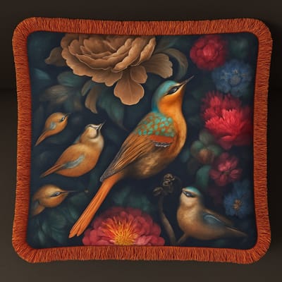 Luxe Kussensloop - kussenhoes - Sierkussenhoes - hoes voor sierkussens - met Volants – 45x45 cm – Vogels - Fluweelzacht, Kleurrijk & Stijlvol - De Groen Home