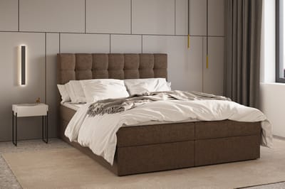 Boxspring Bed 05 - Luxe en Comfort - Inclusief Topmatras - Verkrijgbaar in Meerdere Maten - Boxspringbed 05 (Bruin - Hugo 24, 140x200 cm)