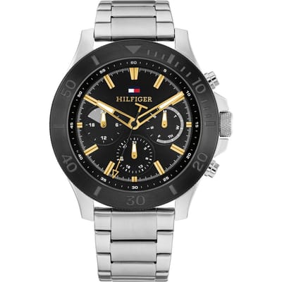 Tommy Hilfiger TH1792114 BRYAN Heren Horloge - Mineraalglas - Staal - Zilverkleurig - 46 mm breed - Quartz - Vouw/Vlindersluiting - 5 ATM (douchen)