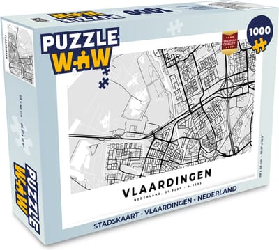 Puzzel Stadskaart - Vlaardingen - Nederland - Legpuzzel - Puzzel 1000 stukjes volwassenen - Plattegrond