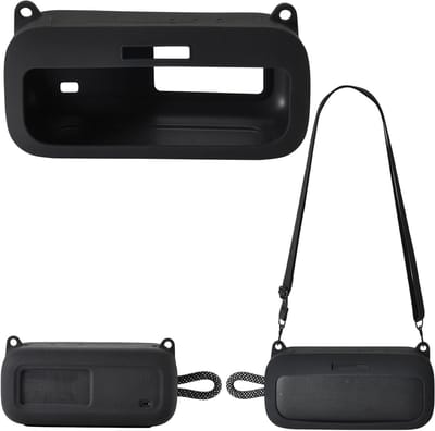 Draagbare Bluetooth speaker hoes met schouderband, beschermende silicone skin voor SoundLink Plus (Zwart)