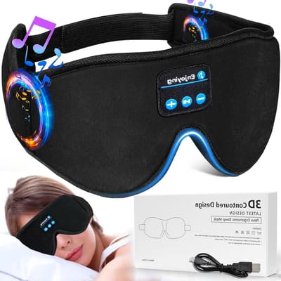 Slaapmasker Bluetooth draadloos muziekslaapmasker met hoofdtelefoon - ultrazacht - zijslapen - reizen - ontspanning