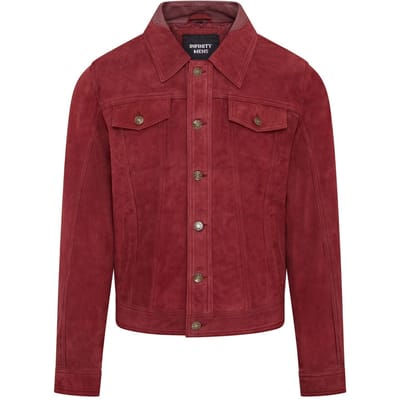 Heren Trucker Geit Su�de Westerse Leren Jeansjas - Yangon