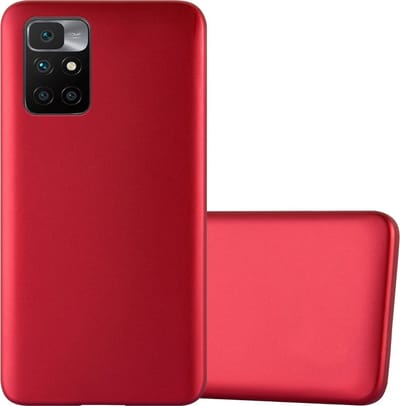 Cadorabo Hoesje geschikt voor Xiaomi RedMi 10 in METALLIC ROOD - Beschermhoes gemaakt van flexibel TPU silicone Case Cover
