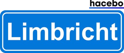 Hacebo - Plaatsnaam Sticker - 29x10 CM - Limbricht sticker - Verkeersborden sticker - grappige cadeaus - Limbricht